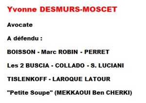  Maitre   
DESMURS-MOCET Yvonne
